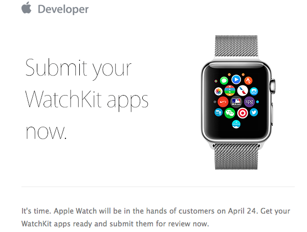 Submit WatchKit Apps email